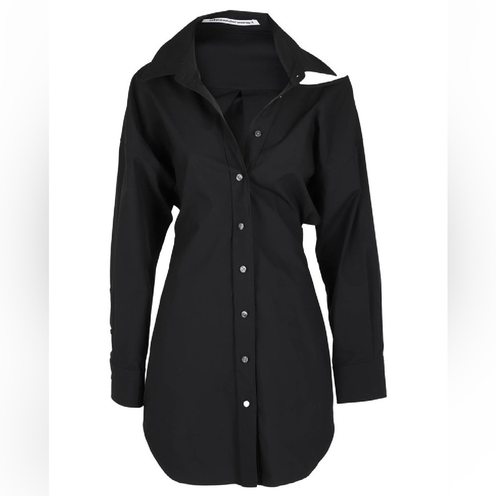 Alexander Wang, black cut out button up shirt dress. Size 8 . NWT